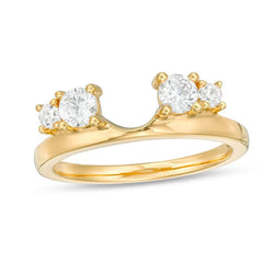 1/2 Cttw Diamond Two-Side Stone Solitaire Enhancer Ring In 14K Yellow Gold (0.50 Cttw, I-I2) Diamond Guard Ring