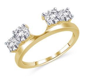 EternalDia 1 cttw Four Stone Diamond Solitaire Ring Enhancer Band in 14K Gold (IJ/I2) - EternalDia