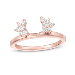 1/4 Cttw Diamond Starburst Solitaire Enhancer Ring In 14K Rose Gold (0.25 Cttw, I-I2) Diamond Guard Ring