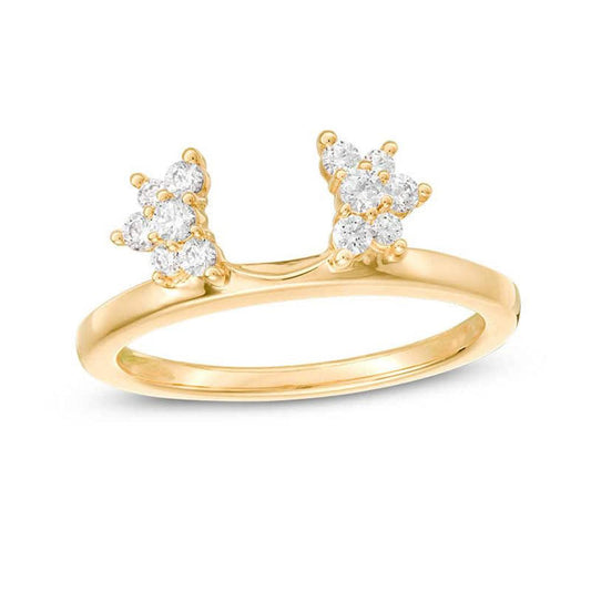 1/4 Cttw Diamond Starburst Solitaire Enhancer Ring In 14K Yellow Gold (0.25 Cttw, I-I2) Diamond Guard Ring