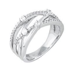 EternalDia 1/3 Carat T.W. Diamond 10kt Pink gold crossover Fashion Ring - EternalDia