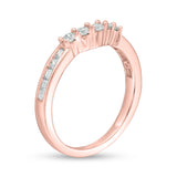 3/8 Cttw Diamond Contour Band in 14K Rose Gold (0.37 Cttw,I-I2) Diamond Weeding Band Ring