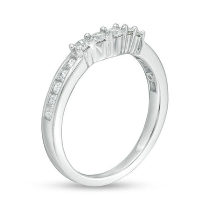 3/8 Cttw Diamond Contour Band in 14K White Gold (0.37 Cttw,I-I2) Diamond Weeding Band Ring