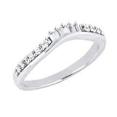 EternalDia 1/3 Carat T.W. Diamond 14kt White Gold Contour band - EternalDia