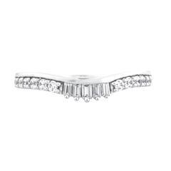 EternalDia 1/3 Carat T.W. Diamond 14kt White Gold Contour band - EternalDia