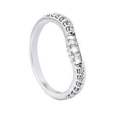 EternalDia 1/3 Carat T.W. Diamond 14kt White Gold Contour band - EternalDia