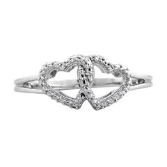 EternalDia Diamond Accent 10kt White gold T.W.o hearts Promise Ring - EternalDia