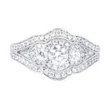 EternalDia 1 Carat T.W. Diamond 14kt White Gold Three Stone Engagement Ring - EternalDia