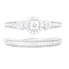 EternalDia 3/8 Carat T.W. Diamond 10kt White Gold Bridal set Ring - EternalDia