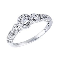 EternalDia 3/8 Carat T.W. Diamond 10kt White Gold Bridal set Ring - EternalDia