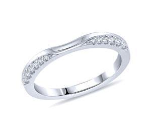 EternalDia 1/6 CT. T.W. Diamond  Anniversary Wedding Band in 14K White Gold (HI/I2) - EternalDia