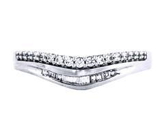 EternalDia 1/4 Carat T.W. Diamond 14kt White Gold Contour Band ring - EternalDia