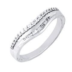 EternalDia 1/4 Carat T.W. Diamond 14kt White Gold Contour Band ring - EternalDia