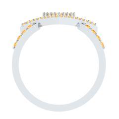 EternalDia Round 0.75Ct Yellow D/VVS1 Diamond 14k Finish Sterling Silver Triangle Ring - EternalDia