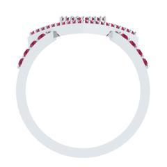 EternalDia Round 0.75 Ct Red D/VVS1 Diamond 14k Finish Sterling Silver Triangle Shape Ring - EternalDia