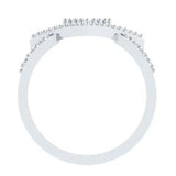 EternalDia Round 0.75Ct White D/VVS1 Diamond 14k Finish Sterling Silver Triangle Shape Ring - EternalDia