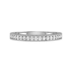 EternalDia Round 0.5 Ct White D/VVS1 Diamond 14k Finish Sterling Silver Half Eternity Ring - EternalDia