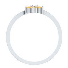 EternalDia Round 0.25ct Yellow D/VVS1 Diamond 14k Finish Sterling Silver Flower Band Ring - EternalDia