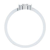 EternalDia Round 0.25 Ct White D/VVS1 Diamond 14k Finish Sterling Silver Flower Band Ring - EternalDia