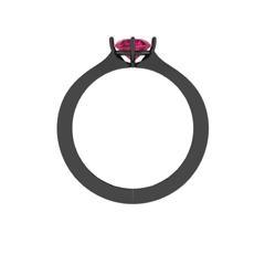 EternalDia Round 0.25 Ct Red D/VVS1 Diamond 14k Finish Sterling Silver Solitaire Band Ring - EternalDia