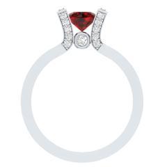 EternalDia Round 1.2 Ct Red D/VVS1 Diamond 14k Finish Sterling Silver Solitaire Band Ring - EternalDia