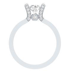 EternalDia Round 1.2 Ct White D/VVS1 Diamond 14k Finish Sterling Silver Solitaire Band Ring - EternalDia