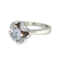 EternalDia Round 1.25 Ct D/VVS1 White Diamond 14k Finish Sterling Silver Cluster Ring - EternalDia