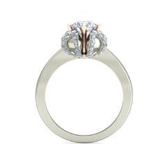 EternalDia Round 1.25 Ct D/VVS1 White Diamond 14k Finish Sterling Silver Cluster Ring - EternalDia