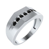 EternalDia Round Shape 0.25 Ct D/VVS1 Simulated Diamond Seven Stone Men's Wedding Band Ring In 925 Sterling Silver - EternalDia
