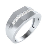 EternalDia Round Shape 0.25 Ct D/VVS1 Simulated Diamond Seven Stone Men's Wedding Band Ring In 925 Sterling Silver - EternalDia