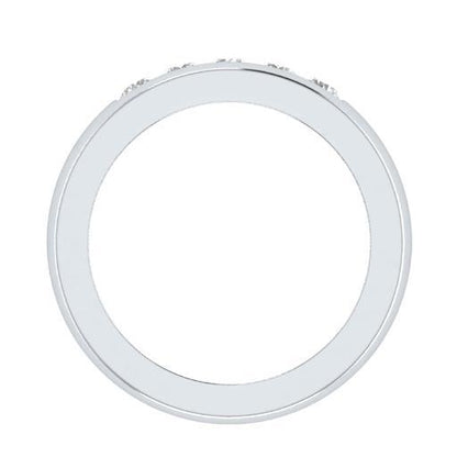 EternalDia Round Shape 0.5 Ct D/VVS1 Simulated Diamond Five-Stone Wedding Band Ring In 925 Sterling Silver - EternalDia