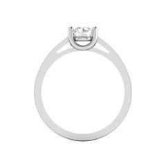 EternalDia Round 1 Ct D/VVS1 White Diamond 14k Finish Sterling Silver Solitaire Band Ring - EternalDia