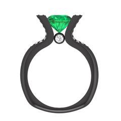 EternalDia 2 Ct D/VVS1 Green Diamond 14k Sterling Silver Tab-Prong Tension Solitaire Ring - EternalDia