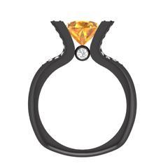 EternalDia 2Ct D/VVS1 Yellow Diamond 14k Sterling Silver Tab-Prong Tension Solitaire Ring - EternalDia