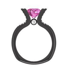 EternalDia 2 Ct D/VVS1 Red Diamond 14k Sterling Silver Tab-Prong Tension Solitaire Ring - EternalDia