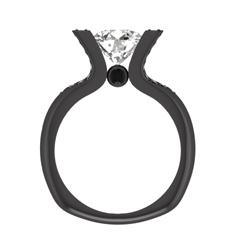 EternalDia 2 Ct D/VVS1 White Diamond 14k Sterling Silver Tab-Prong Tension Solitaire Ring - EternalDia