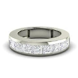 EternalDia Bezel 0.3 Ct White D/VVS1 Diamond 14k Finish Sterling Silver Half Eternity Ring - EternalDia
