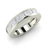 EternalDia Bezel 0.3 Ct White D/VVS1 Diamond 14k Finish Sterling Silver Half Eternity Ring - EternalDia