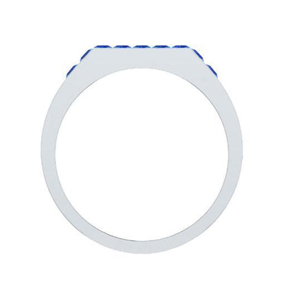 EternalDia Princess Cut 1 Ct D/VVS1 Simulated Diamond Men's Wedding Band Ring In 925 Sterling Silver - EternalDia