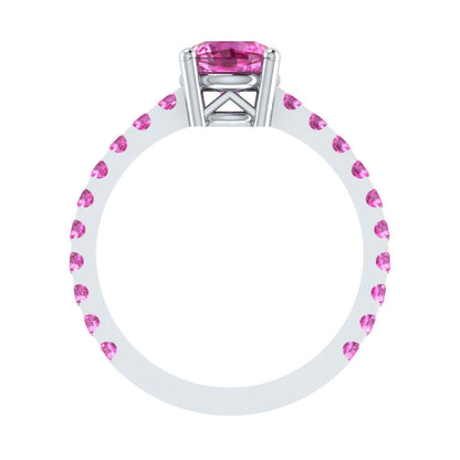 EternalDia Round 4.2 Ct Red D/VVS1 Diamond 14k Finish Sterling Silver Solitaire Band Ring - EternalDia