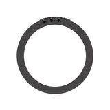EternalDia Round Shape 0.5 Ct D/VVS1 Diamond Three Stone Slant Band Ring In 925 Black Rodium Over Sterling Silver - EternalDia