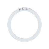 EternalDia Round Shape 0.5 Ct D/VVS1 Diamond Three Stone Slant Anniversary Band Ring In 925 Sterling Silver - EternalDia