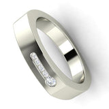 EternalDia Round Shape 0.25 Ct D/VVS1 Diamond Wedding Band Ring In 925 Sterling Silver - EternalDia