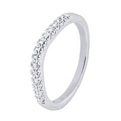 EternalDia 1/5Carat T.W. Diamond 14kt White Gold Contour Ring - EternalDia