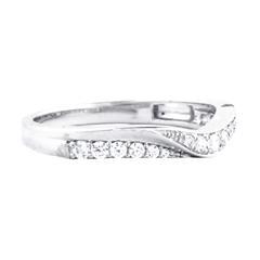 EternalDia 1/4Carat T.W. Diamond 10kt White Gold Contour Ring - EternalDia