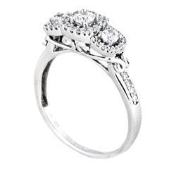 EternalDia 1/2Carat T.W. Diamond 10kt White Gold Three stone Ring - EternalDia
