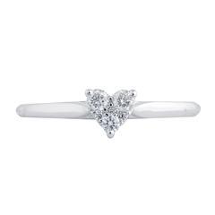 EternalDia 1/5Carat T.W. Diamond 10kt White Gold Infini Heart Ring - EternalDia