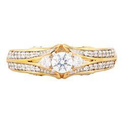 EternalDia 1/2Carat T.W. Diamond 10kt Yellow Gold Three Stone Engagement Ring - EternalDia