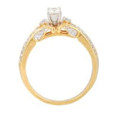 EternalDia 1/2Carat T.W. Diamond 10kt Yellow Gold Three Stone Engagement Ring - EternalDia