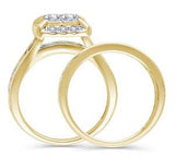 EternalDia 2 Ct Princess-Cut Diamond Engagement Wedding Bridal Ring in 14K Gold - EternalDia